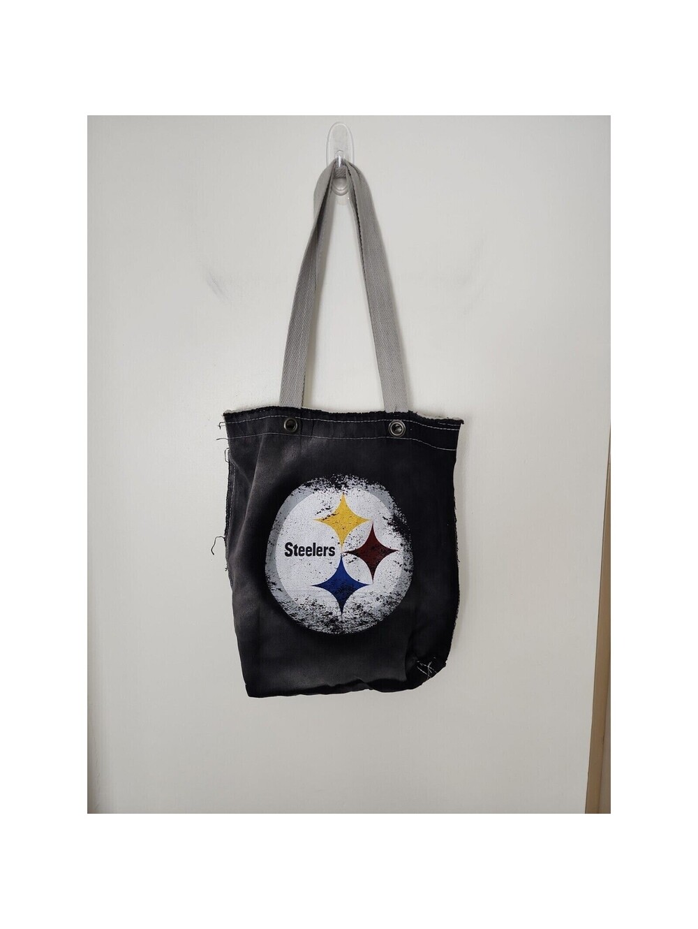 Pittsburgh Steelers Profanity Tote Bag Black Jean Material Football
